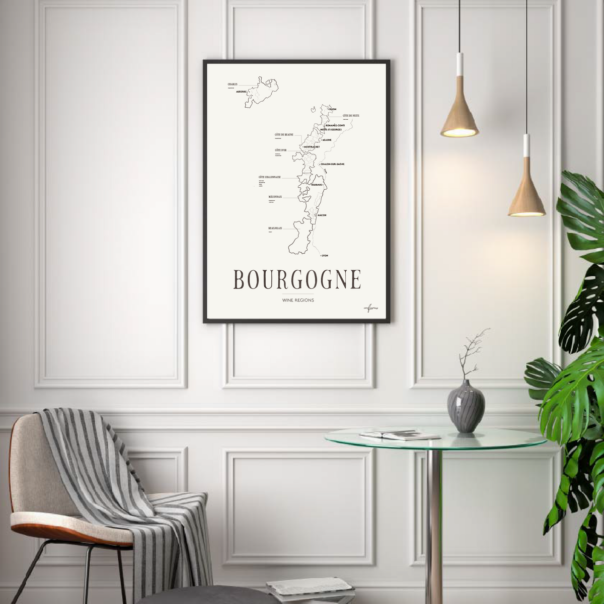 Bourgogne Wine Region Map