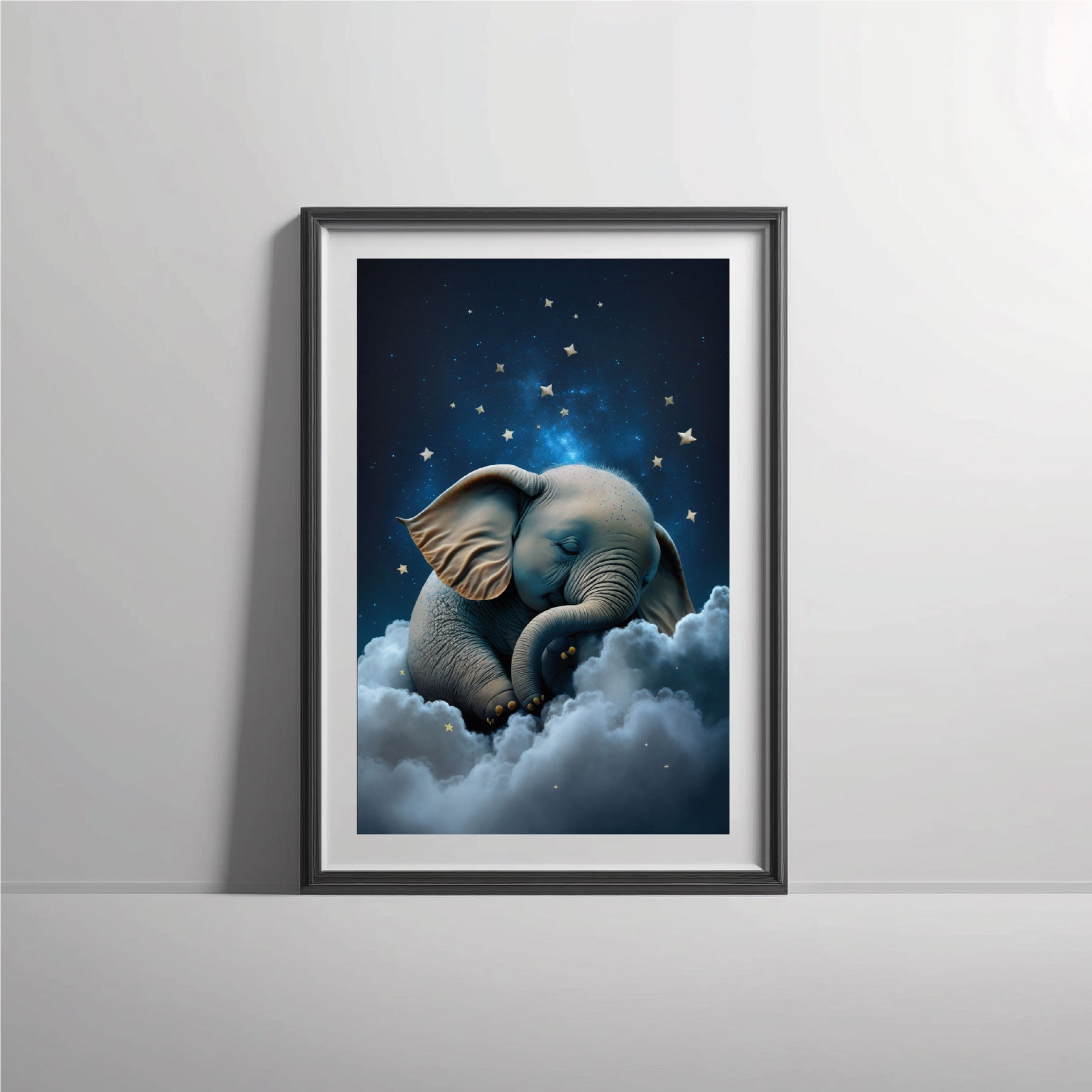 Baby Elephant Sleeping On a Cloud Poster