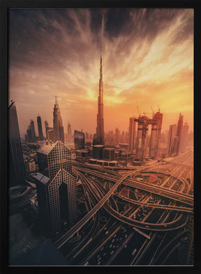 Dubai's Fiery sunset Poster