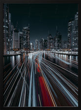 Traffic jam in the Dubai canal Poster