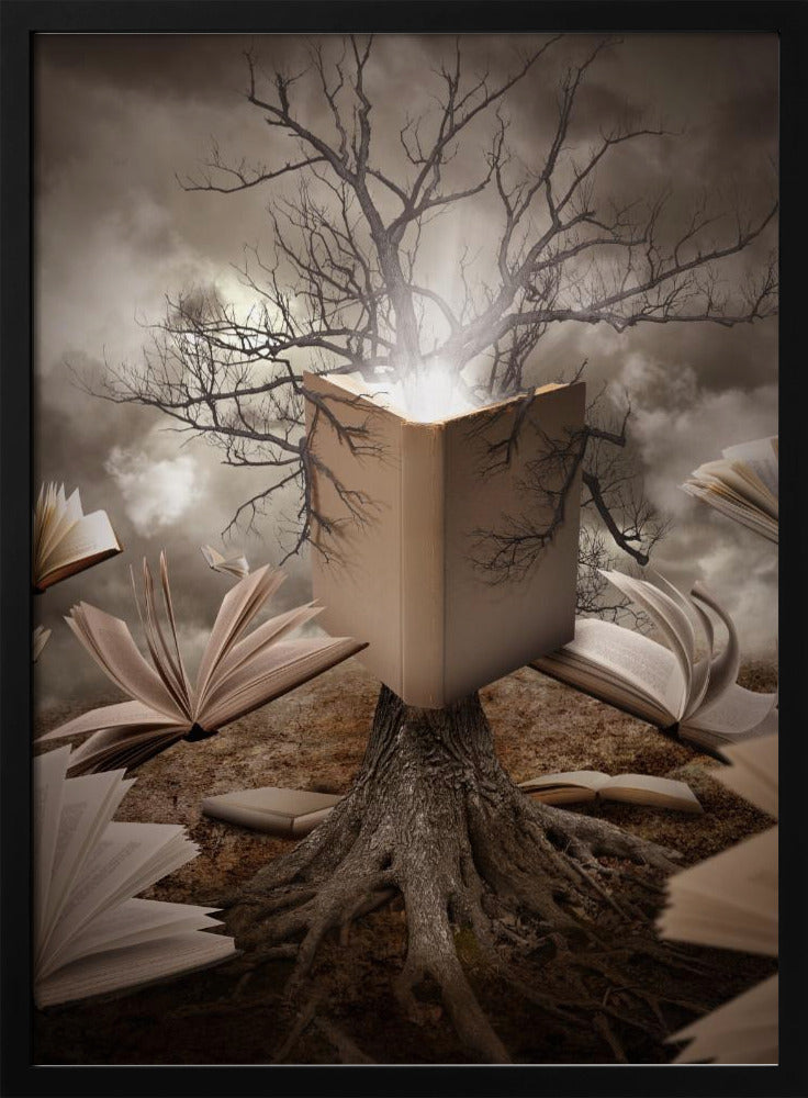 Old Tree Reading Story Book Poster