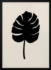 Monstera Leaf Black Poster