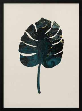 Monstera Marble Green Poster