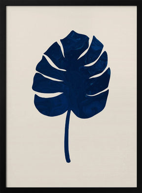 Monstera Marble Blue Poster