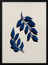 Blue Twig Brush Poster