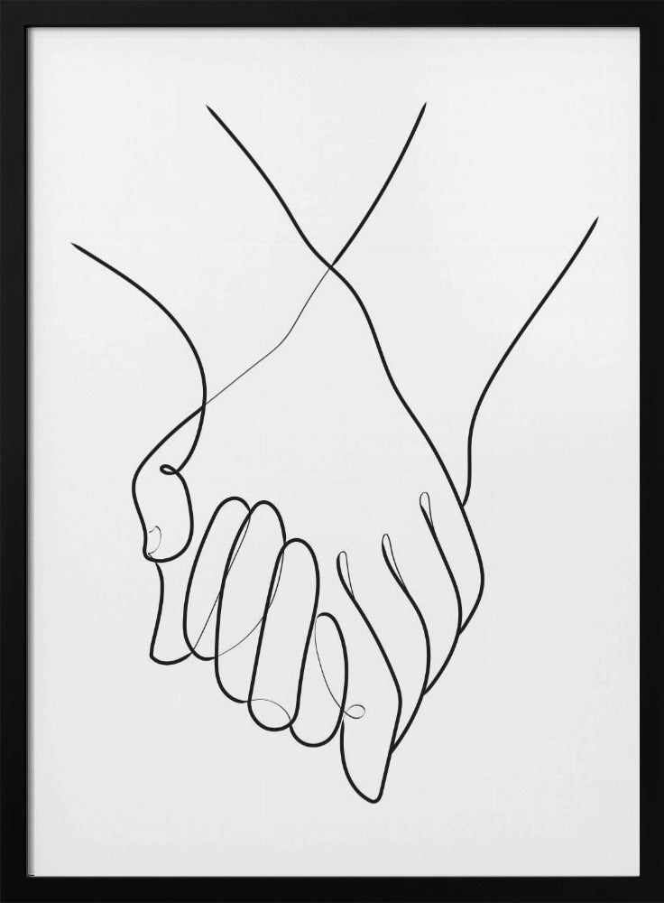 Holding Hands Lines Poster