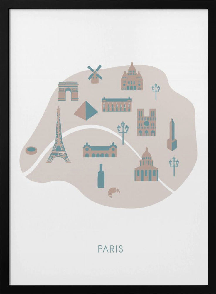 Paris Map Poster