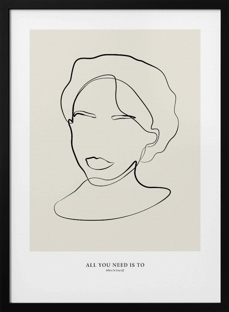 Modern female line art Poster