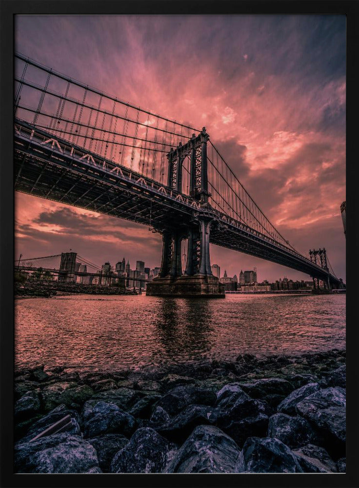 Manhattan Bridge Wide Angle Poster