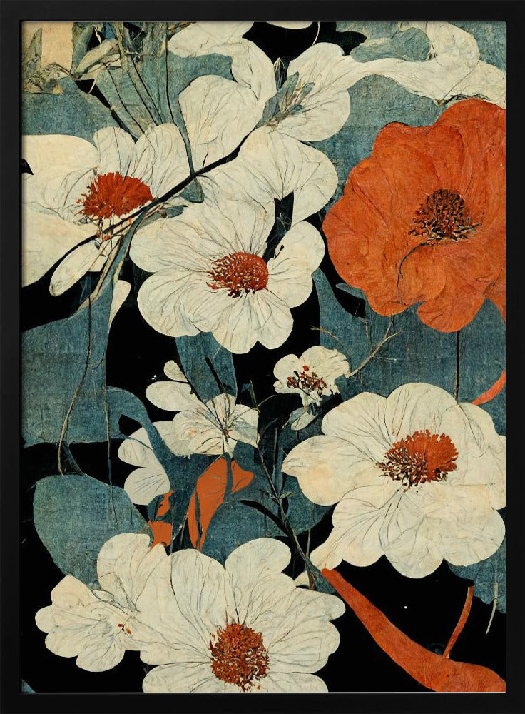 Asian Flowers Poster