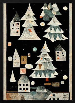 A Paper Village At Night Poster