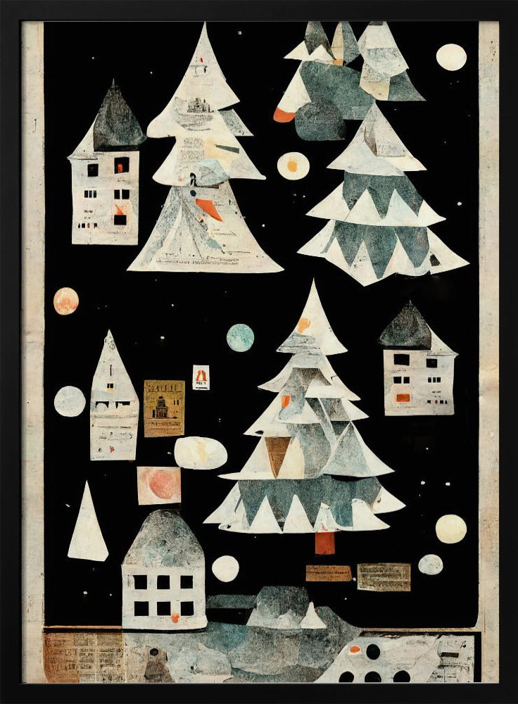 A Paper Village At Night Poster