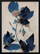 Blue Dry Flowers Poster