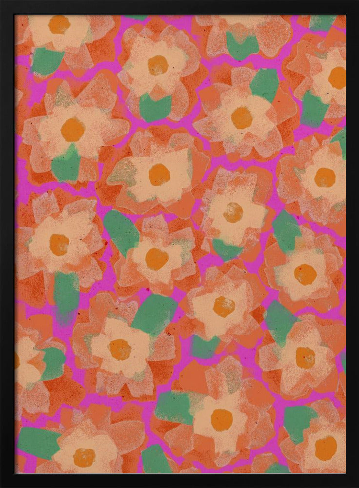 Orange Cute Blossoms Poster