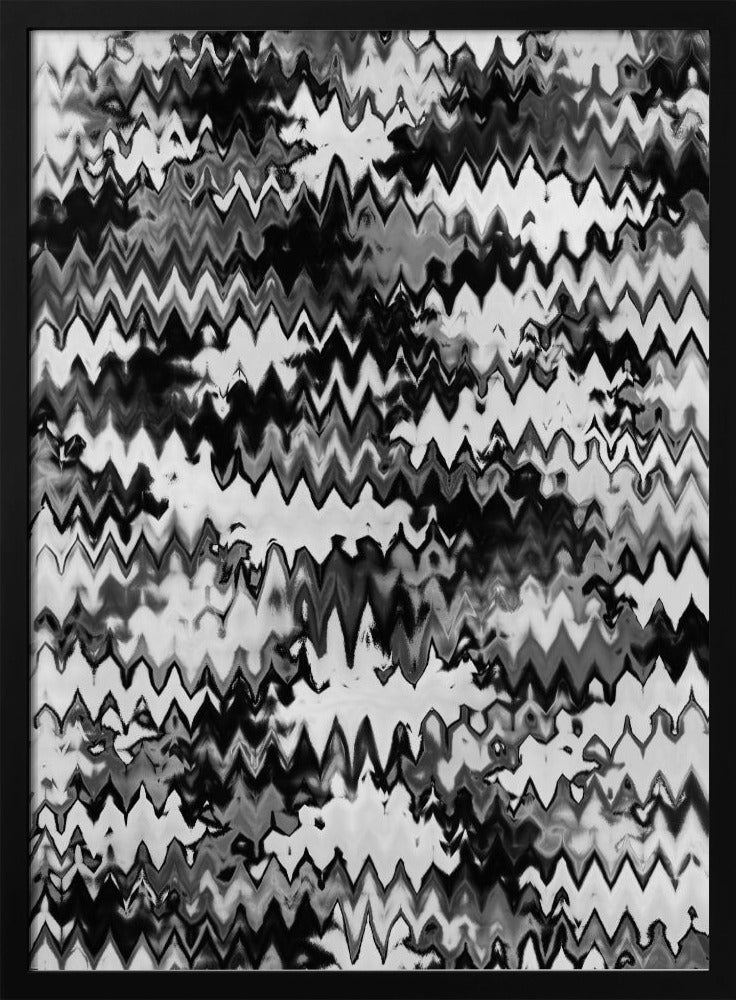 Black And White Zig Zag Pattern Poster