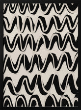 Beige Black Waves Pattern Poster