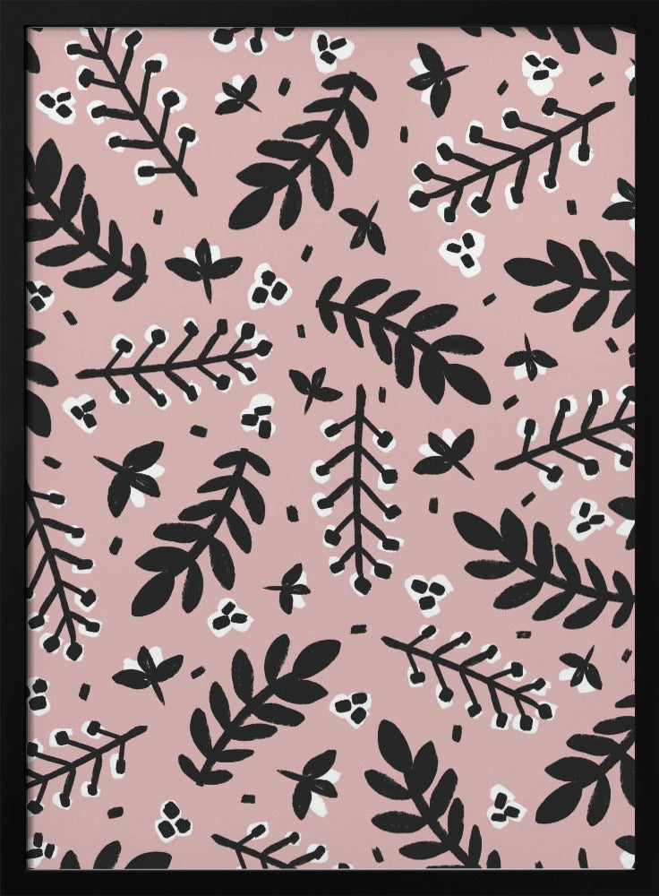 Branches And Berries (Pink) Poster