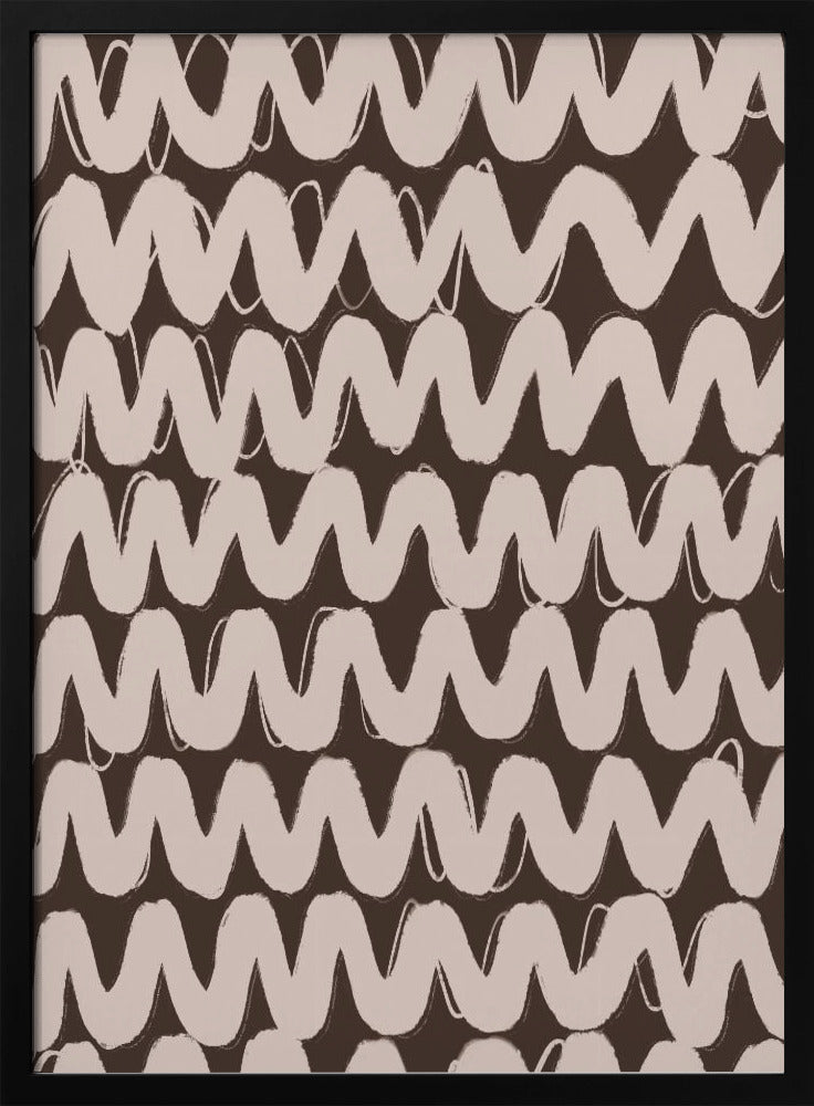 Big Beige ZigZag Pattern Poster