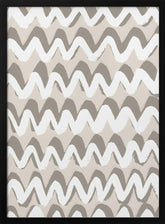 White and Beige ZigZag Pattern Poster