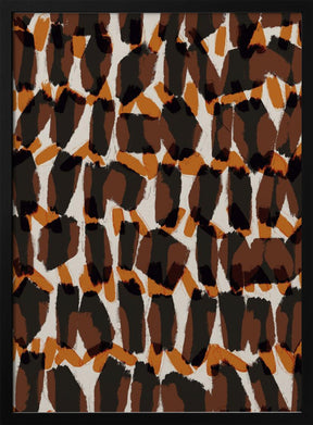 Brown Orange Brush Strokes Poster