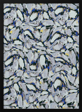 Blue Ice Flowers Pattern Poster