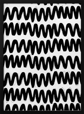 Black Zig Zag Pattern Poster