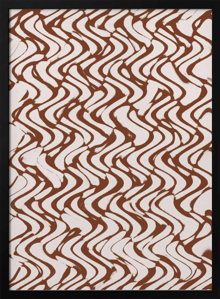 Beige Wavey Zig Zag Pattern Poster