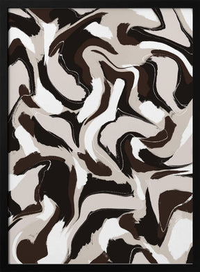 White Beige Brown Pattern Poster