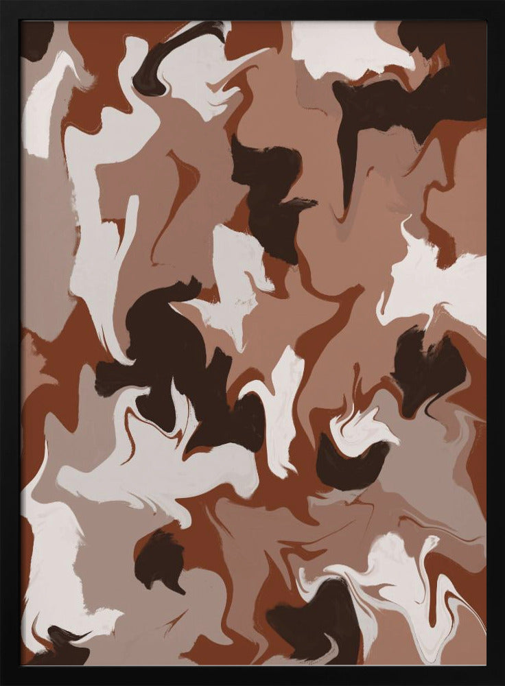 Liquid Earthy Strokes Pattern Poster