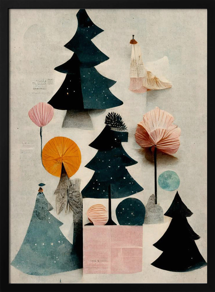 Cute Pine Tree Composition Poster