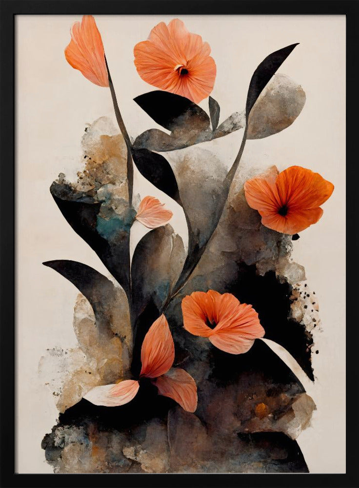 Coral Flowers Poster