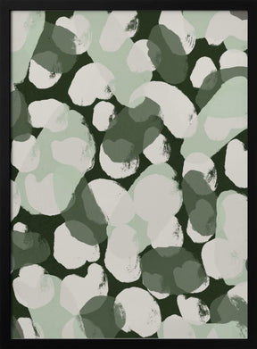 Green Round Strokes Pattern Poster