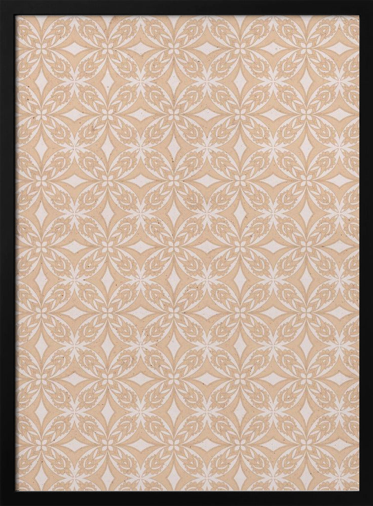 Geometric Beige Tile Pattern Poster