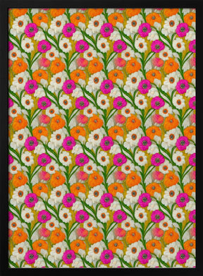 Stitched Flowers Pattern Poster