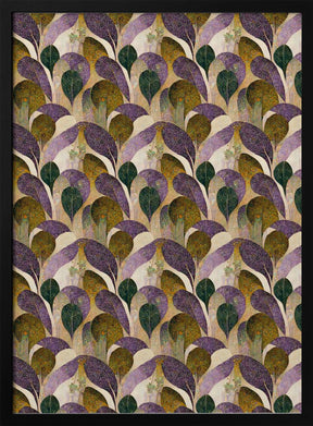 Purple Leafs Pattern Poster