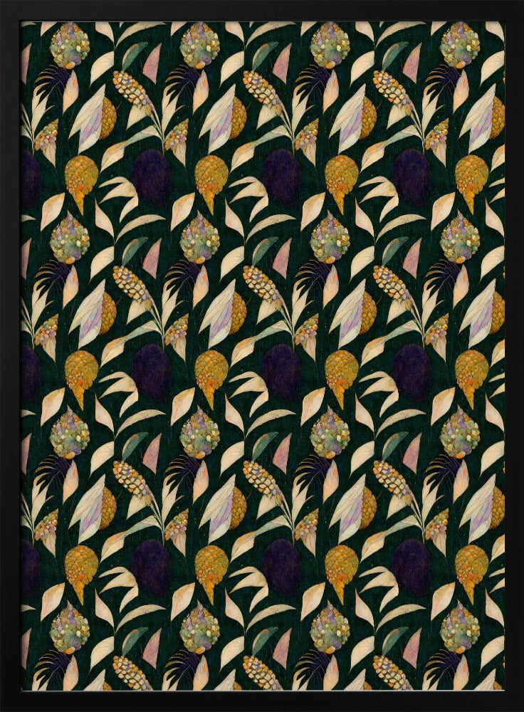 Leafs And Corn Pattern Poster