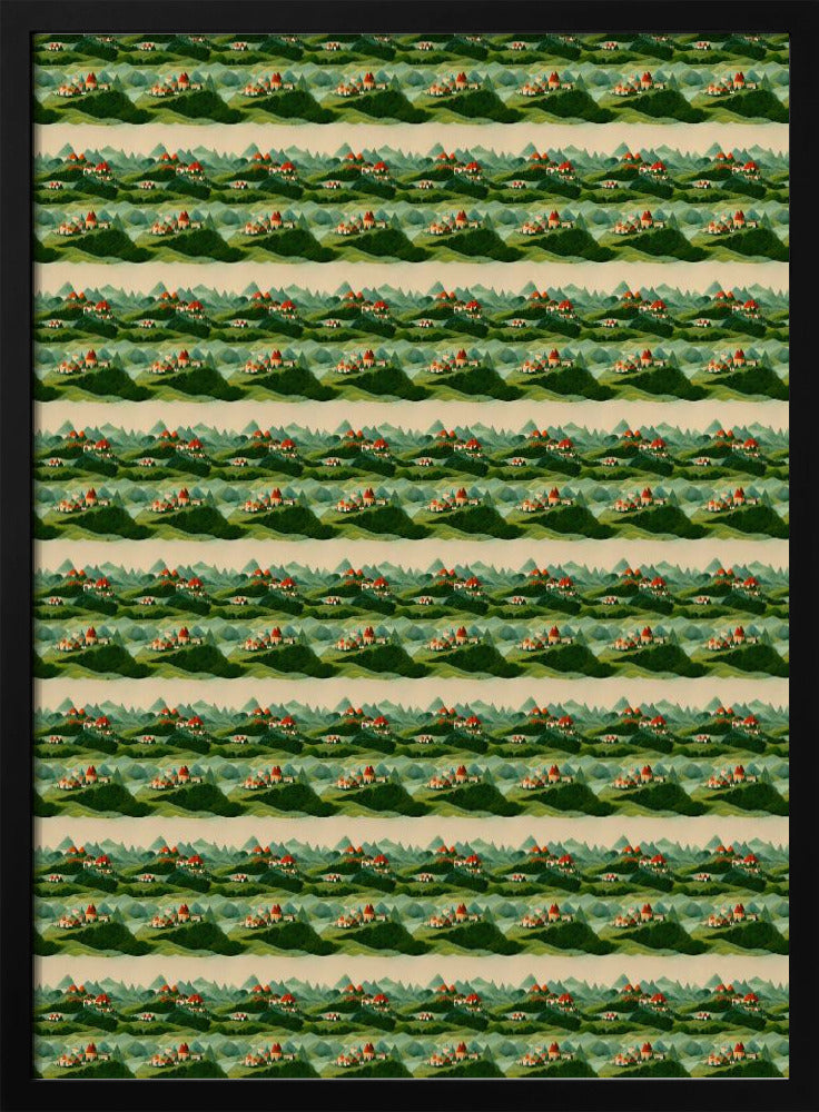 Cute Village Pattern Poster