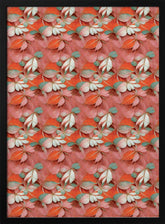 Orange Floral Pattern Poster