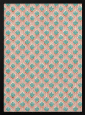 Turquoise Rhombus Pattern Poster