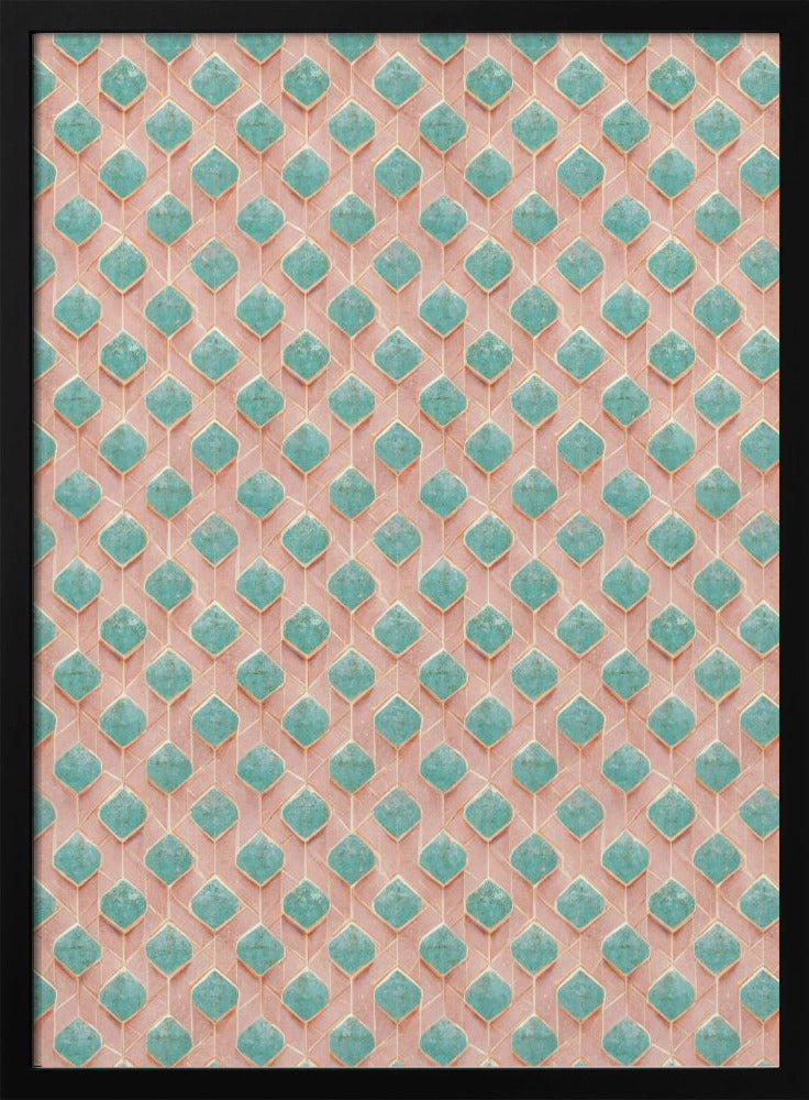 Turquoise Rhombus Pattern Poster