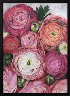 Arleth ranunculus bouquet in warm pink Poster