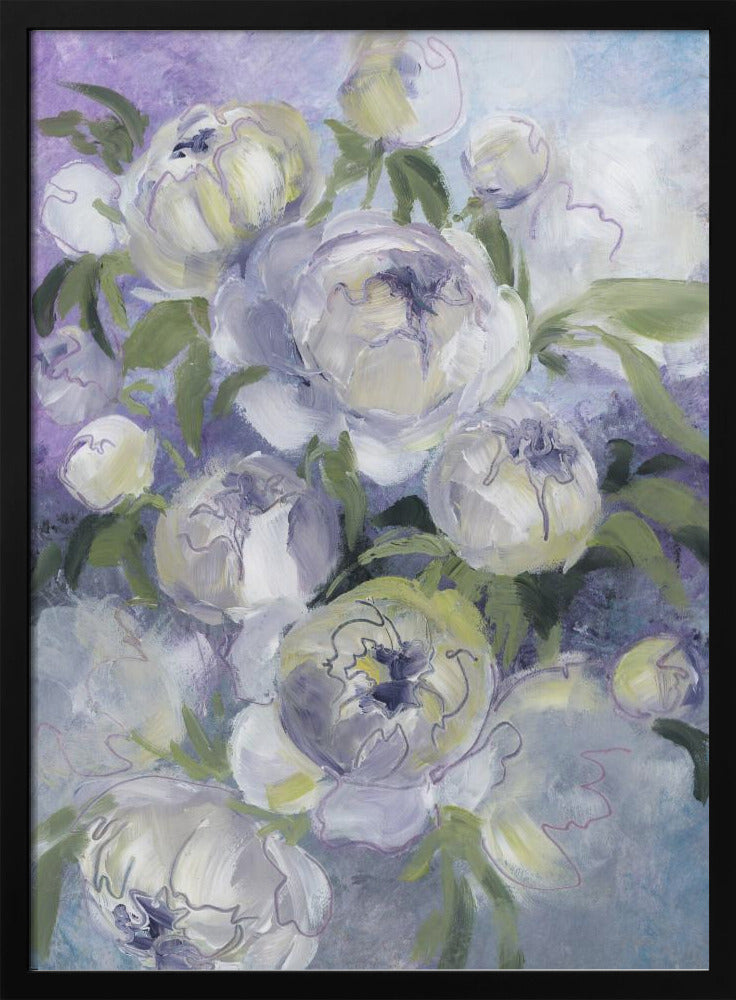 Sady painterly florals in violet Poster