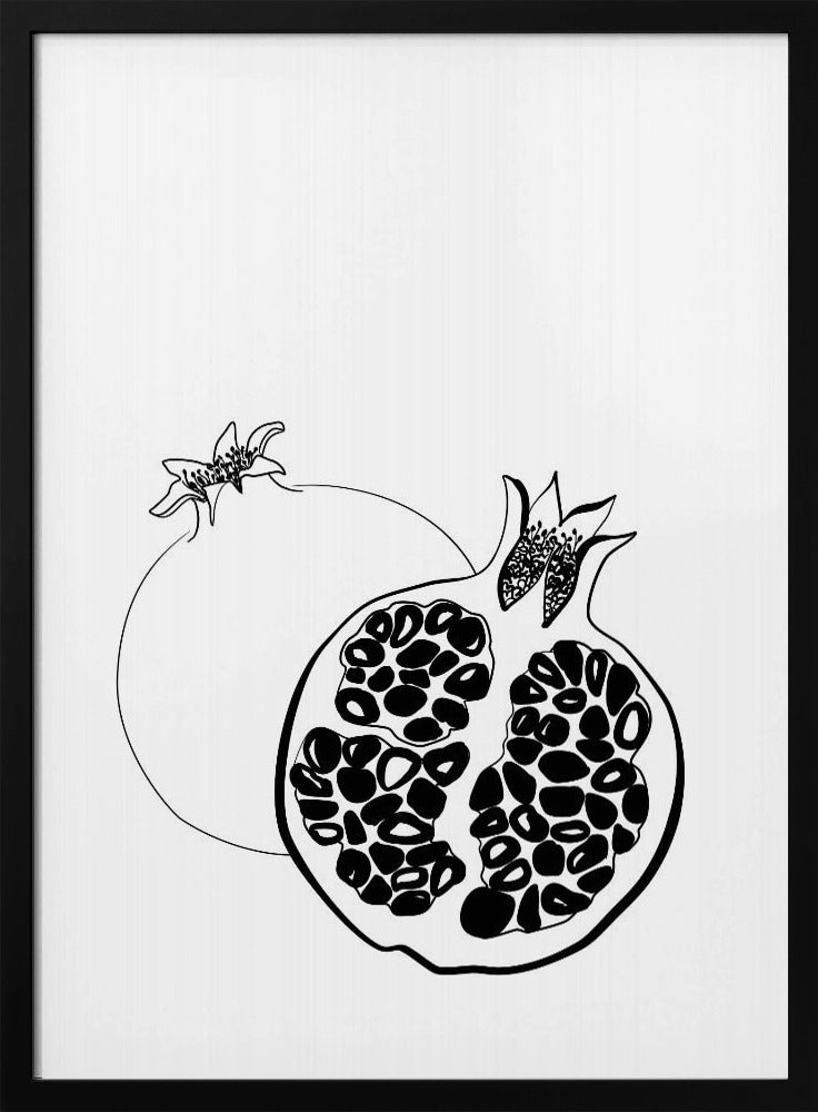 Line art pomegranates Poster