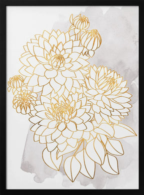 Pacey bouquet in gold and grey Poster