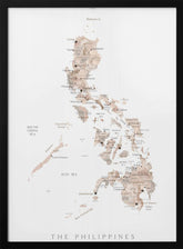 Taupe watercolor map of Philippines Poster