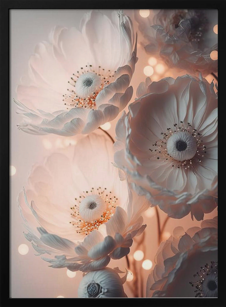 Glowing Patel Pink Flowers Poster