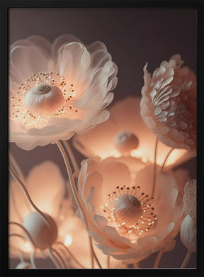 Glowing Flowers Poster