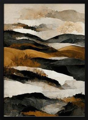 Ochre And Beige Mountains Poster