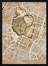 Sepia map of Tokyo Poster