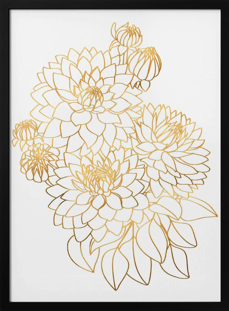 Pacey bouquet in gold Poster